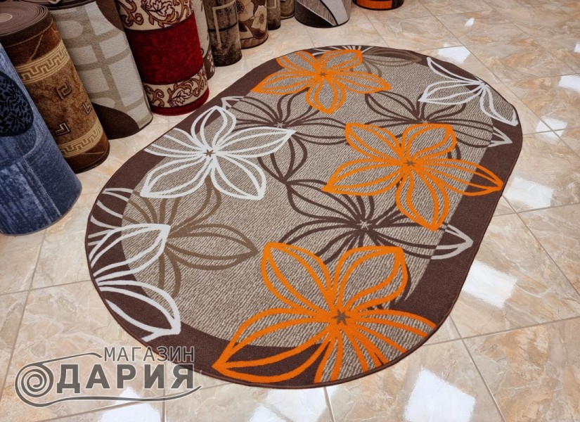 Мокетен килим ERIKA 8013 beige/orange елипса